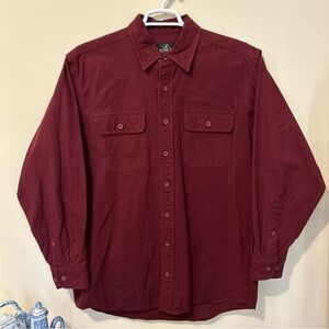 Red Head Heavyweight Shirt Men’s Large Maroon Brushed Cotton Classic Casual